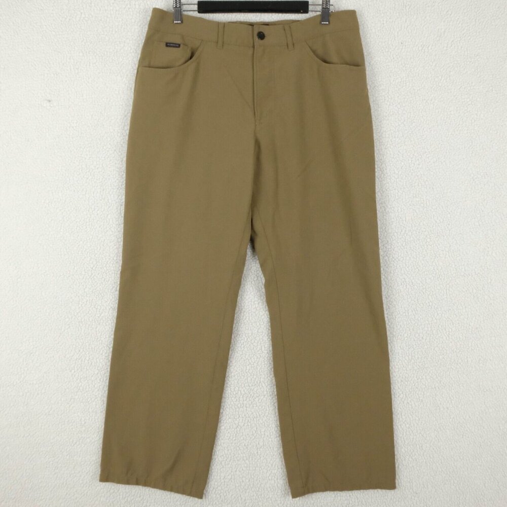 Alberto Pants Mens 34X30 50 Brown Ceramica Lightweight Straight Stretch Comfort